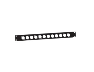 19" rackový panel ve tvaru U - 12 zásuvek 1U